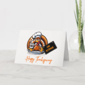 Not Today Turkey on Strike Funny Thanksgiving シーズンカード (正面)