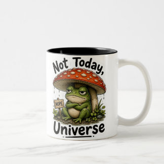 Not Today Universe カエル PNG - おもしろい 気難しいカエル ツートーンマグカップ