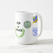 NOT WAR BUT UNITY, SIP OF PEACE 15OZ CERAMIC MUG コーヒーマグカップ (正面右)