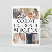 Not Without You Wedding 4-Photo White サンキューカード (スタンド正面)