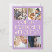 Not Without You Wedding 4-Photo Wisteria サンキューカード (正面)