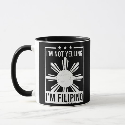 Not Yelling I'm Filipino Design Philippine マグカップ (左)