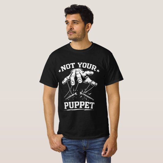 Not Your Puppet - Hand Cutting Strings Rebellion  Tシャツ (正面フル)