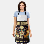 Not Your Waitress – Retro Empowerment Art エプロン (着用した状態)