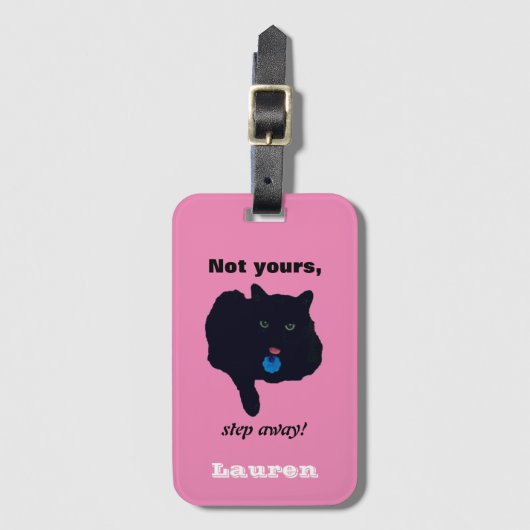 Not Yoursステップ遠くにアクリルピンク荷物タグ ラゲッジタグ (正面縦)