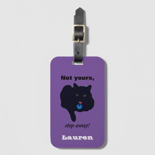 Not Yoursステップ遠くにアクリル紫ラゲージタグ ラゲッジタグ (正面縦)