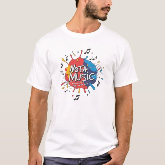 NOTA MUSIC My World Design - Vibrant Paint Splash Tシャツ (正面)