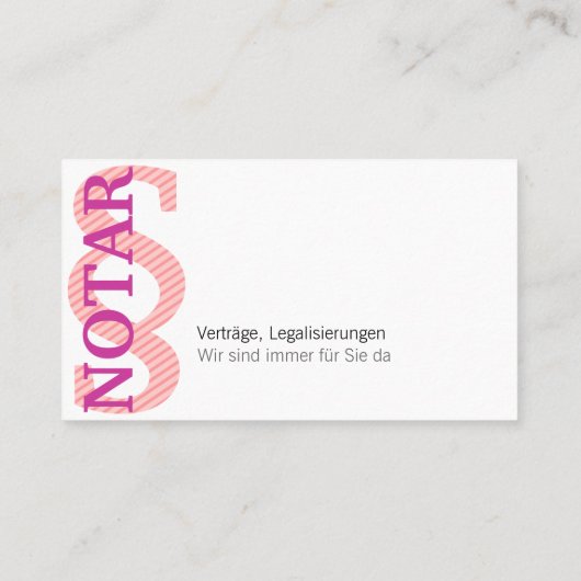 Notar Visitenkarte 名刺 (裏面)