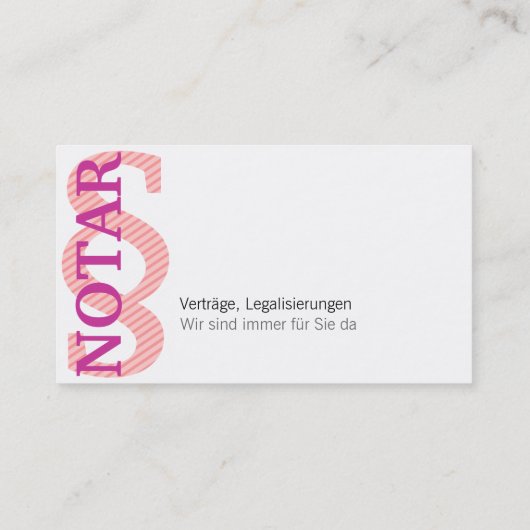 Notar Visitenkarte 名刺 (裏面)