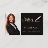 Notary loan signing agent black rose gold photo QR 名刺 (正面)