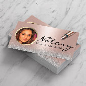 Notary Loan Signing Agent Modern Rose Gold Photo 名刺