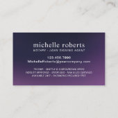 Notary Loan Signing Agent Purple Glitter Drips 名刺 (裏面)