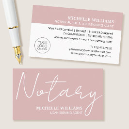 Notary Loan Signing Agent Script Logo ダスティピンク 名刺