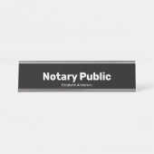 Notary Public and Name Text Template Black デスクネームプレート (正面)