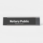 Notary Public and Name Text Template Black デスクネームプレート (正面)