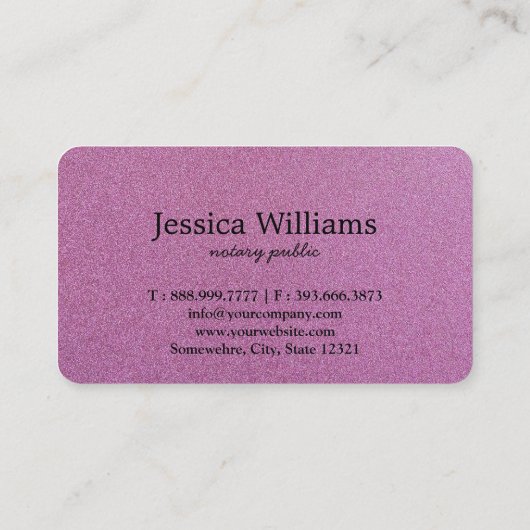 Notary Public Elegant Script Plain 名刺 (裏面)