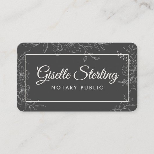 Notary Public Floral 名刺 (正面)