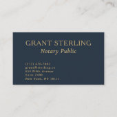 Notary Public Minimalist Navy Blue Gold QR Code 名刺 (正面)