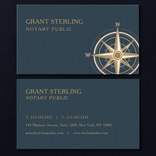 Notary Public Nautical Compass  名刺