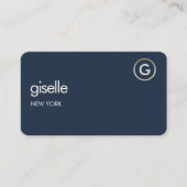 Notary Public Navy Blue Gold QR Code 名刺 (正面)