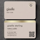 Notary Public Neutral Gold QR Code 名刺