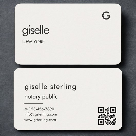 Notary Public Neutral QR Code  名刺