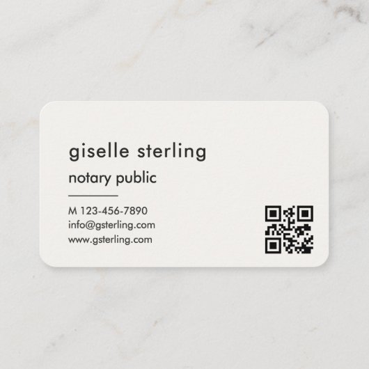 Notary Public Neutral QR Code  名刺 (裏面)