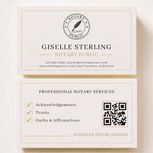 Notary Public QR Code Professional 名刺