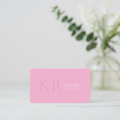 Notary Public Signing Agent Monogram Modern Pink 名刺 (スタンド正面)