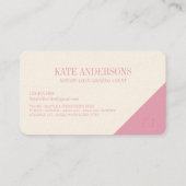 Notary Public Signing Agent Monogram Modern Pink 名刺 (裏面)