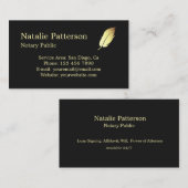 Notary Services Black Modern Business Card 名刺 (正面/裏面)