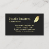 Notary Services Black Modern Business Card 名刺 (正面)