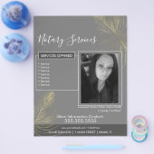Notary Services Gray金ゴールドPhoto Businessチラシ チラシ (シングル)
