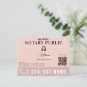 Notary Signing Agent Modern Pink Photo QR Code ポストカード (スタンド正面)