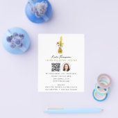 Notary Signing Agent QR Code Photo Botanical Quill チラシ (シングル)