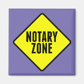 Notary Zone Yellow Road Sign マグネット (正面)