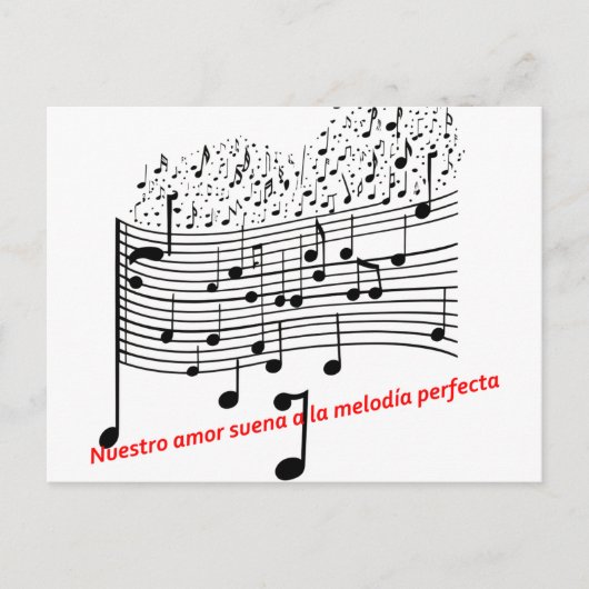 Notas de Amor: Ilustración Musical en Acuarela par シーズンポストカード (正面)