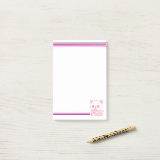 Notas Post-it®  Panda Lindo ポストイット (デスク上)