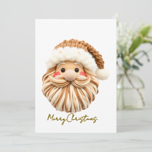 notch-hook Santa face Crochet  シーズンカード (スタンド正面)