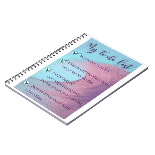 Note book - My to-do list (wave background) ノートブック (左側)