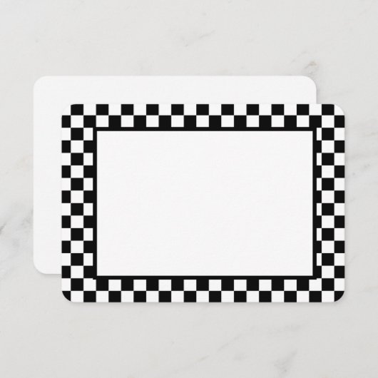 Note Card-Black & White Checkers ノートカード (正面/裏面)
