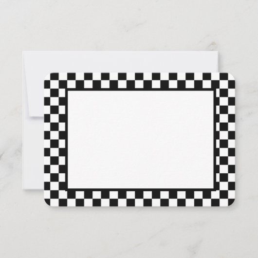 Note Card-Black & White Checkers ノートカード (正面)