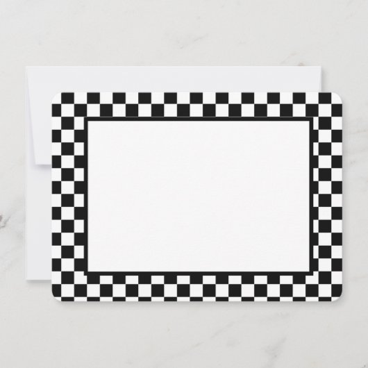 Note Card-Black & White Checkers ノートカード (正面)