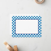 Note Card-Blue & White Checkers ノートカード (正面/裏面インサイチュ)
