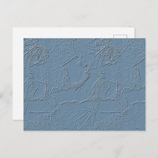 Note card in blue abstract leaf nature design ポストカード (正面/裏面)