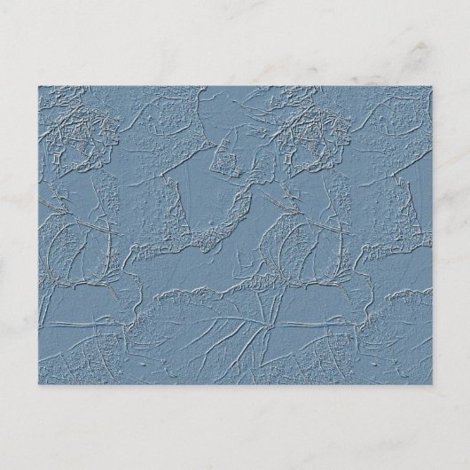 Note card in blue abstract leaf nature design  ポストカード (正面)