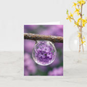 Note Card Lilac Blossom Reflected in Raindrop カード (黄色い花)