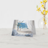 Note Card Ocean View from a Bedroom Window カード (黄色い花)