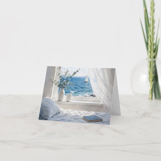 Note Card Ocean View from a Bedroom Window カード (正面)