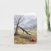 Note Card Watercolor Broken Apple Tree  カード (正面)